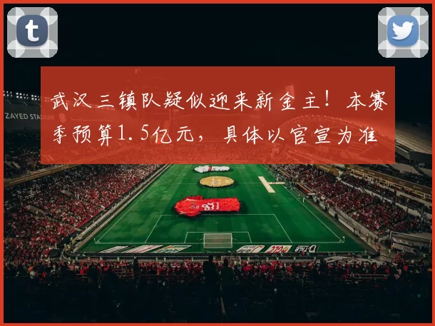 武汉三镇队疑似迎来新金主!本赛季预算1.5亿元,具体以官宣为准